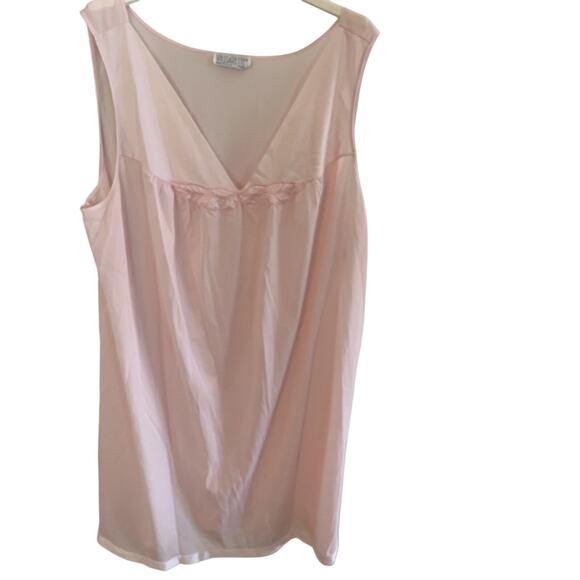 Vintage Vassarette Nightgown L Pink Short Sleeveless Nylon Sleepwear Lingerie - Picture 1 of 4